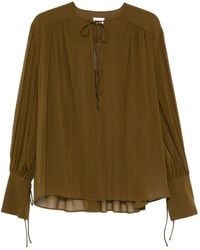 ANDAMANE - Tie-Neck Gathered Blouse - Lyst