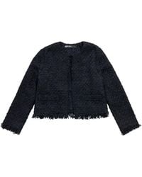 Bimba Y Lola - Cropped Frayed Jacket - Lyst