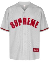 Supreme Ultrasuede Mesh Baseball Jersey in Black | Lyst