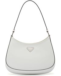 Prada Cleo Brushed Leather Shoulder Bag With Flap in Metallic | Lyst