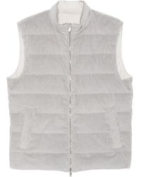 Eleventy - Gilet En Velours Côtelé À Design Matelassé - Lyst