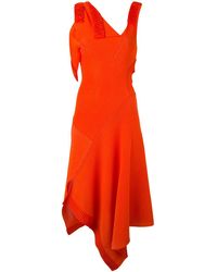 Victoria Beckham Asymmetric Flared Dress - Rood