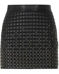 Roberto Cavalli - Quilted Studded Leather Mini Skirt - Lyst