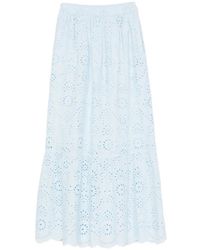 MC2 Saint Barth - Jenny Broderie-Anglaise Tiered Maxi Skirt - Lyst