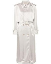 Herno - Belted Satin Trench Coat - Lyst