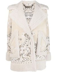 Philipp Plein - Embroidered-Paisley Shearling Coat - Lyst