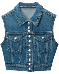 Alexander Wang - Trucker-Weste Aus Denim - Lyst