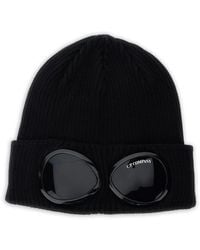 C.P. Company - Goggle-Detail Beanie Hat - Lyst