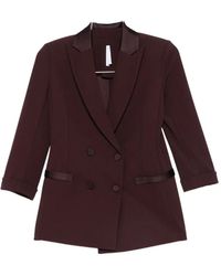 Imperial - Double-Breasted Satin-Trim Jacket - Lyst