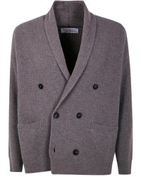 Aion - Ribbed Double-Breasted Cardigan - Lyst