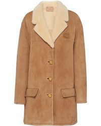 Prada - Oversize-Mantel aus Veloursleder - Lyst