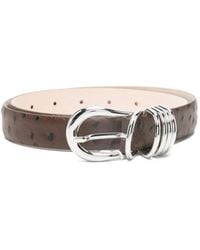 DEHANCHE - Hollyhock Ostrich-Pattern Leather Belt - Lyst