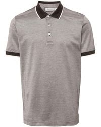 Canali - Contrasting-trim Piqué Polo Shirt - Lyst