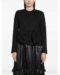 Noir Kei Ninomiya - Bow-Embellished Long-Sleeve T-Shirt - Lyst