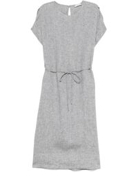 Peserico - Tie-Waist Midi Dress - Lyst
