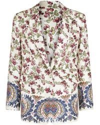 Etro - Floral-print Silk Blazer - Lyst