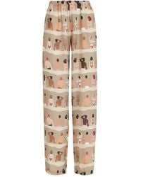 Amir Slama - Swimmer-Print Straight-Leg Trousers - Lyst
