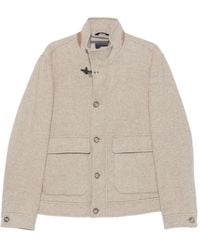 Fay - Herringbone-Pattern Hook-Fastening Coat - Lyst