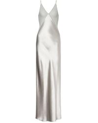 Alberta Ferretti - Satin Long Dress - Lyst