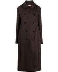 Plan C - Double-breasted Raw-cut Wool-blend Coat - Lyst