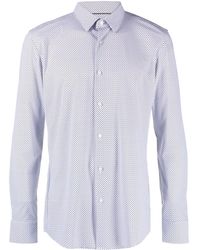 BOSS - Geometric-print Classic-collar Shirt - Lyst