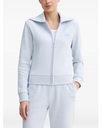 Guess - Logo-Embroidered Zip-Up Sweatshirt - Lyst
