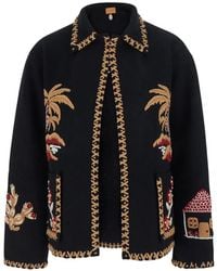 Alanui - Jacket With Classic Collar And All-Over Embroidery A - Lyst