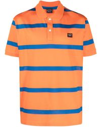 Paul & Shark - Stripe-pattern Cotton Polo Shirt - Lyst