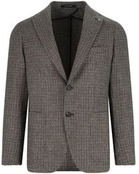 Tagliatore - Houndstooth Single-Breasted Blazer - Lyst