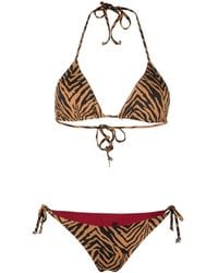 Fisico - Tiger-Print Logo-Patch Bikini - Lyst