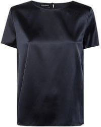 Emporio Armani - Short-Sleeved Silk Blouse - Lyst