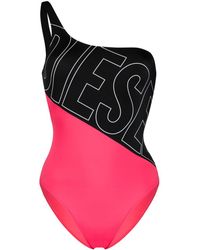 DIESEL Badpak Met Logoprint - Zwart