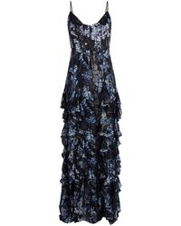 Cinq À Sept - Glenda Floral-print Ruffled Gown - Lyst
