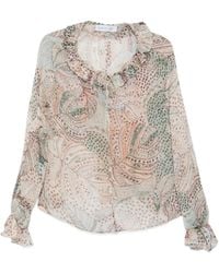 Raquel Diniz - Kate Print-Detail Ruffled Blouse - Lyst