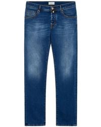 Jacob Cohen - Jean Délavé À Patch Logo - Lyst