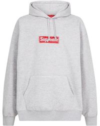 Supreme - Inside Out Box Logo "heather Grey" Hoodie - Lyst