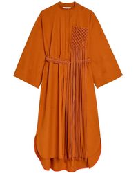 ROKSANDA - Poska Belted Cotton-Poplin Midi Dress - Lyst