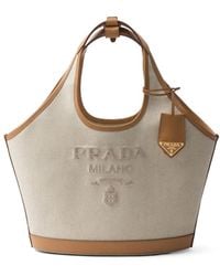 Prada - Medium Logo-Print Tote Bag - Lyst