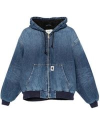 Carhartt - W' Og Hooded Zip-Up Denim Jacket - Lyst