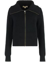 Michael Kors - Cardigan A Coste Con Zip - Lyst