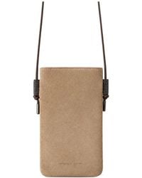 Brunello Cucinelli - Suede Logo-Embossed Crossbody Bag - Lyst