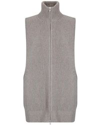 MM6 by Maison Margiela - Ribbed-Knit Zip-Up Gilet - Lyst