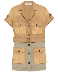 Golden Goose - Short-Sleeved Belted Dress With Button Closure - Lyst