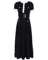 Self-Portrait - Belted Floral-Embellished Midi Dress - Lyst