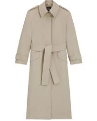 BOSS - Belted Wool Trench Coat - Lyst