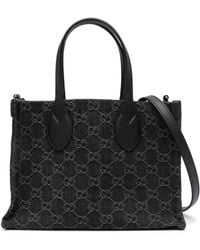 Gucci - Ophidia GG Denim Medium Tote Bag - Lyst