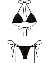 Gcds - Lace-Trim Triangle Bikini - Lyst