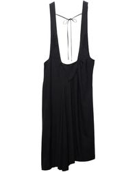 Prada - Satin Sablé Dress With Suspenders - Lyst
