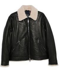 Brooks Brothers - Shearling-Trim Leather Jacket - Lyst