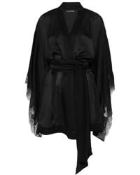 Carine Gilson - Albornoz de seda con encaje Calais Caudry - Lyst